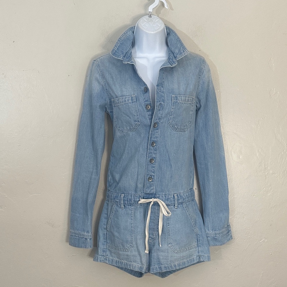 Hollister Light Blue Denim Romper